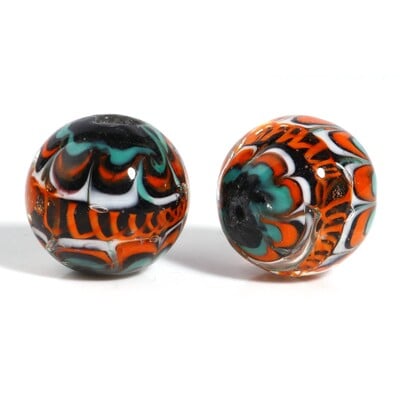 DoreenBeads 20mm sklenené korálky Lampwork, okrúhle, viacfarebné, bohémsky štýl, kvet, pre ženy, DIY výroba náramkov, šperky, darčeky, 1 ks.