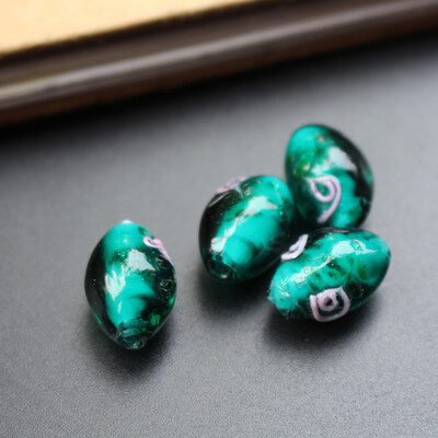 20 ks/sada 17*11 mm sklenené korálky Lampwork oválneho tvaru, vonkajšie kvety, viacfarebné na šperky, náramok, náhrdelník, náušnice / DIY výroba