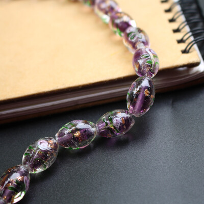 20 ks/sada 17*11 mm sklenené korálky Lampwork oválneho tvaru, vonkajšie kvety, viacfarebné na šperky, náramok, náhrdelník, náušnice / DIY výroba