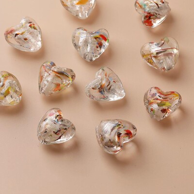 10PCS Staklena ogrlica u obliku srca Privjesak DIY pribor za izradu naušnica Nalazi za nakit Komponente Materijal Dodaci