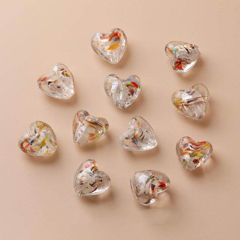 10PCS Staklena ogrlica u obliku srca Privjesak DIY pribor za izradu naušnica Nalazi za nakit Komponente Materijal Dodaci