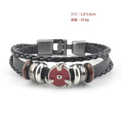 Anime egy darabból készült kalóz karkötő rajzfilm akcióbaba Lufei szalmakalap punk fekete bőr szőtt karkötő játék születésnapi ajándék