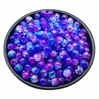 50db 8 mm-es dupla színű repedt gyöngyök távtartó ékszerkészítéshez, kézzel készített barkácsolás