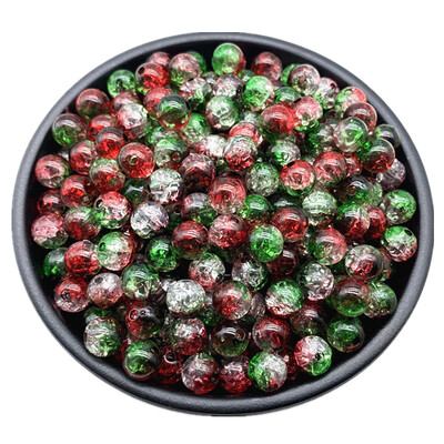 50db 8 mm-es dupla színű repedt gyöngyök távtartó ékszerkészítéshez, kézzel készített barkácsolás