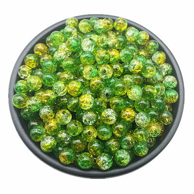 50db 8 mm-es dupla színű repedt gyöngyök távtartó ékszerkészítéshez, kézzel készített barkácsolás