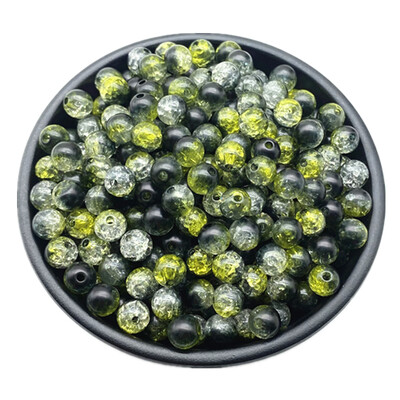 50db 8 mm-es dupla színű repedt gyöngyök távtartó ékszerkészítéshez, kézzel készített barkácsolás