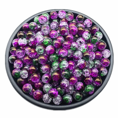 50db 8 mm-es dupla színű repedt gyöngyök távtartó ékszerkészítéshez, kézzel készített barkácsolás