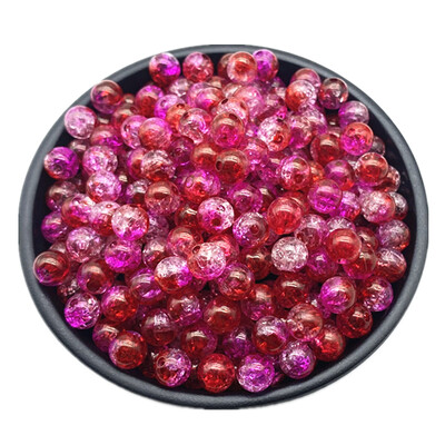 50db 8 mm-es dupla színű repedt gyöngyök távtartó ékszerkészítéshez, kézzel készített barkácsolás