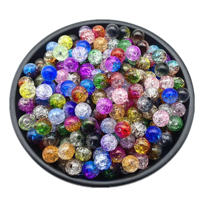 50db 8 mm-es dupla színű repedt gyöngyök távtartó ékszerkészítéshez, kézzel készített barkácsolás