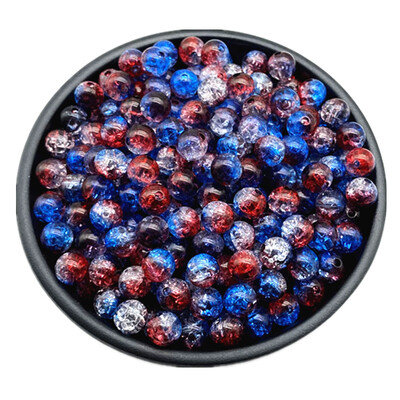 50db 8 mm-es dupla színű repedt gyöngyök távtartó ékszerkészítéshez, kézzel készített barkácsolás