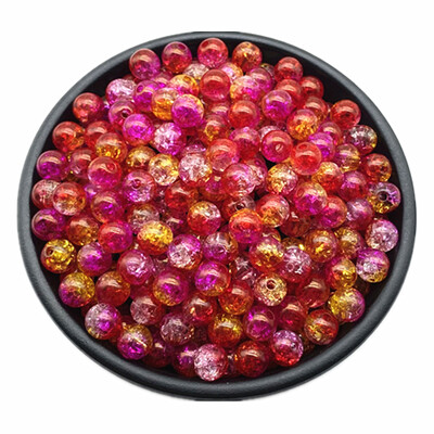 50db 8 mm-es dupla színű repedt gyöngyök távtartó ékszerkészítéshez, kézzel készített barkácsolás