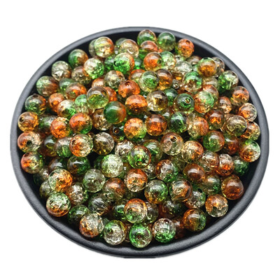 50db 8 mm-es dupla színű repedt gyöngyök távtartó ékszerkészítéshez, kézzel készített barkácsolás