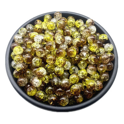 50db 8 mm-es dupla színű repedt gyöngyök távtartó ékszerkészítéshez, kézzel készített barkácsolás