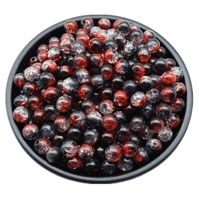 50db 8 mm-es dupla színű repedt gyöngyök távtartó ékszerkészítéshez, kézzel készített barkácsolás