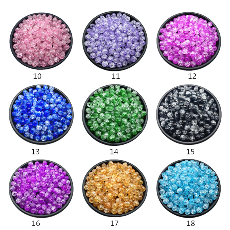 50db 8 mm-es dupla színű repedt gyöngyök távtartó ékszerkészítéshez, kézzel készített barkácsolás