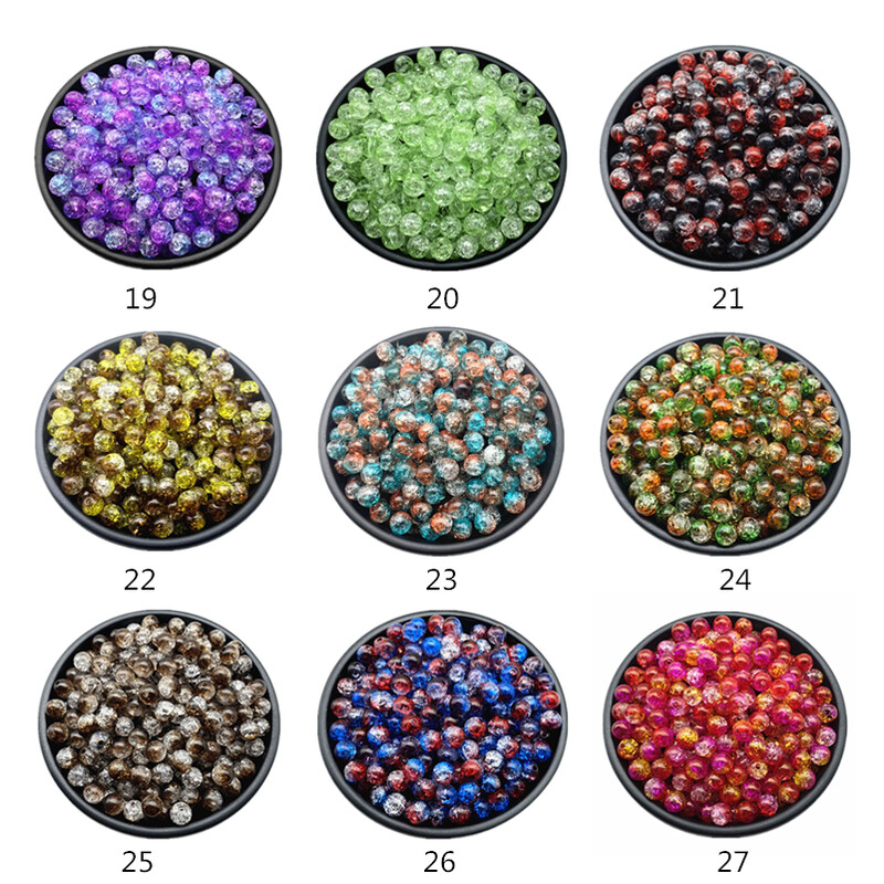 50db 8 mm-es dupla színű repedt gyöngyök távtartó ékszerkészítéshez, kézzel készített barkácsolás