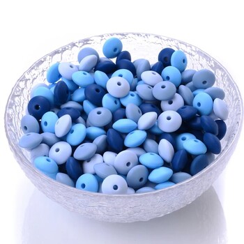 50Pcs/Παρτίδα 12mm Σιλικόνη Spacer Beads for DIY Charms Νοσηλευτικά αξεσουάρ νεογέννητου Κολιέ Πιπίλα Αλυσίδα οδοντοφυΐας Παιχνίδι χωρίς BPA