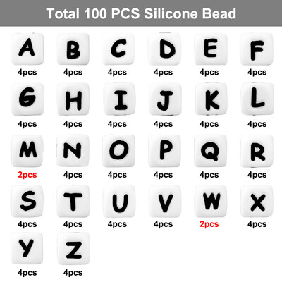 26/50/100 vnt. Silikoniniai raidžių karoliukai 12mm angliškos abėcėlės karoliukai Focal palaidi karoliukai papuošalams gaminti „pasidaryk pats“ raktų pakabukų priedai