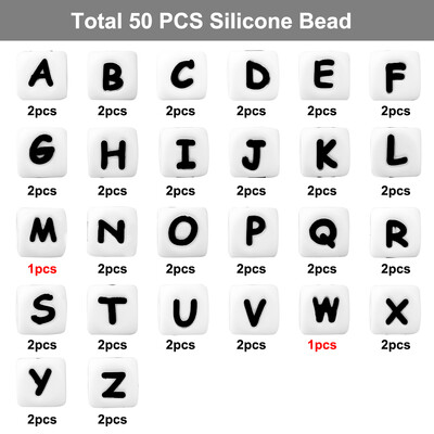26/50/100 vnt. Silikoniniai raidžių karoliukai 12mm angliškos abėcėlės karoliukai Focal palaidi karoliukai papuošalams gaminti „pasidaryk pats“ raktų pakabukų priedai