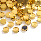 10db rozsdamentes acél gyöngyök üres gyanta cabochon beállító gyöngyök tálca ékszerekhez barkácsolás kerek laza távtartó gyöngyök ömlesztett