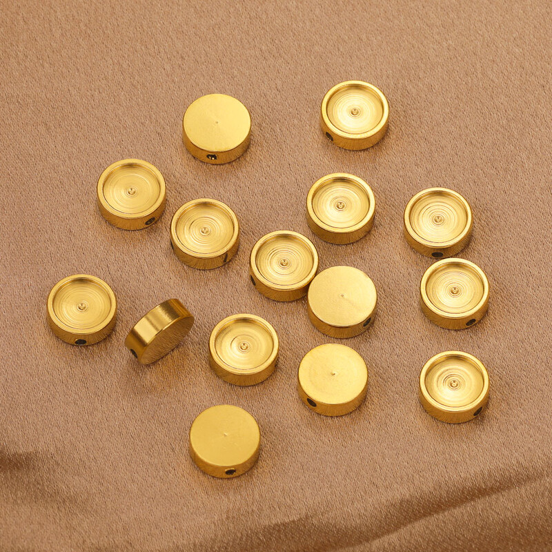 10db rozsdamentes acél gyöngyök üres gyanta cabochon beállító gyöngyök tálca ékszerekhez barkácsolás kerek laza távtartó gyöngyök ömlesztett