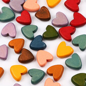 10kom 15mm prirodne drvene perle u obliku srca višebojne labave drvene perle za izradu nakita Diy dodaci za narukvice