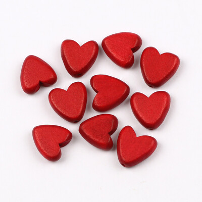 10kom 15mm prirodne drvene perle u obliku srca višebojne labave drvene perle za izradu nakita Diy dodaci za narukvice