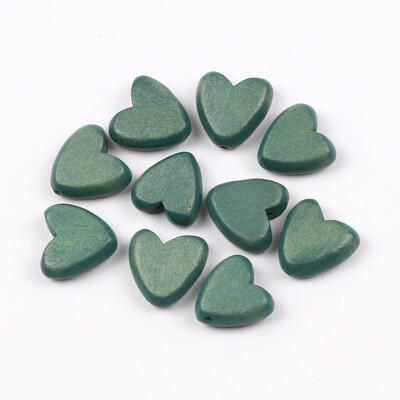 10kom 15mm prirodne drvene perle u obliku srca višebojne labave drvene perle za izradu nakita Diy dodaci za narukvice