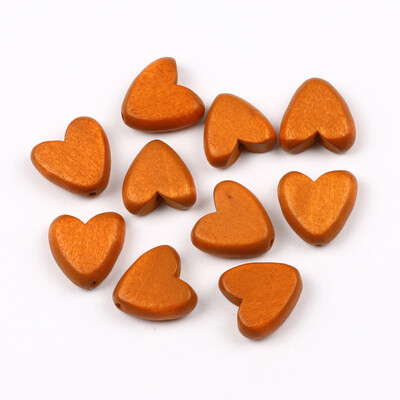 10kom 15mm prirodne drvene perle u obliku srca višebojne labave drvene perle za izradu nakita Diy dodaci za narukvice