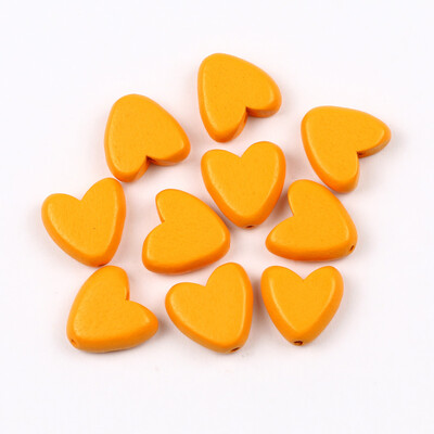 10kom 15mm prirodne drvene perle u obliku srca višebojne labave drvene perle za izradu nakita Diy dodaci za narukvice