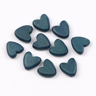 10kom 15mm prirodne drvene perle u obliku srca višebojne labave drvene perle za izradu nakita Diy dodaci za narukvice