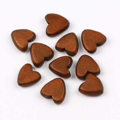 10kom 15mm prirodne drvene perle u obliku srca višebojne labave drvene perle za izradu nakita Diy dodaci za narukvice