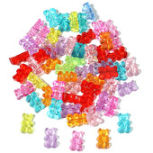 50 vnt Spalvingi skaidrūs Gummy Bear akriliniai karoliukai papuošalams gaminti pasidaryk pats karoliai apyrankės auskarai kalėdinė dovana