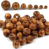 6-30 mm natūralaus medžio karoliukai pušies apvalūs tarpikliai karoliukai mediniai perlai be švino rutuliukai laisvi karoliukai papuošalams gaminti „pasidaryk pats“ priedai