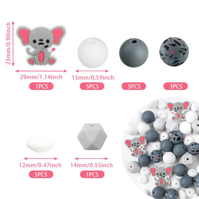 20/30 ks Silikónové korálky so zvieratami, sada jednorožcov, žiraf, korálky na výrobu šperkov, DIY náramok, kľúčenka, príslušenstvo, korálkové pero