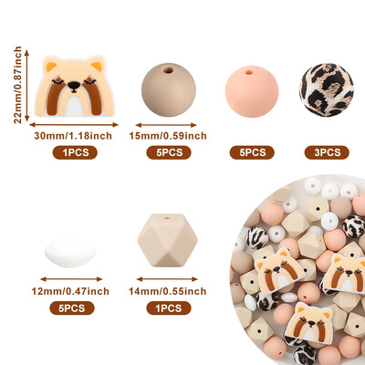 20/30 ks Silikónové korálky so zvieratami, sada jednorožcov, žiraf, korálky na výrobu šperkov, DIY náramok, kľúčenka, príslušenstvo, korálkové pero