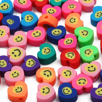 20/50db Aranyos virágos polimer szívgyöngyök polimer agyaggyöngyök távtartó gyöngyök ékszerkészítéshez barkácsolás karkötő nyaklánc kiegészítők