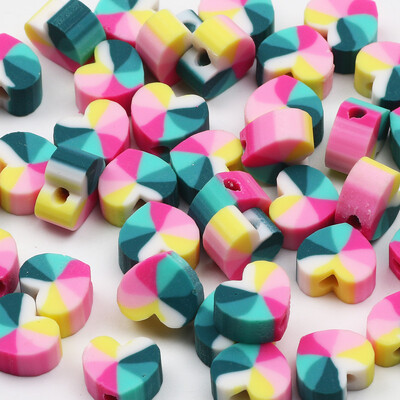 20/50db Aranyos virágos polimer szívgyöngyök polimer agyaggyöngyök távtartó gyöngyök ékszerkészítéshez barkácsolás karkötő nyaklánc kiegészítők