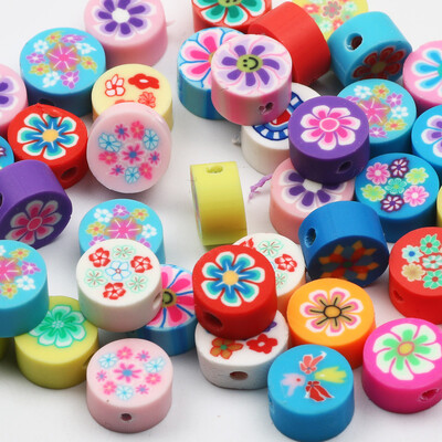 20/50db Aranyos virágos polimer szívgyöngyök polimer agyaggyöngyök távtartó gyöngyök ékszerkészítéshez barkácsolás karkötő nyaklánc kiegészítők