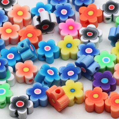 20/50db Aranyos virágos polimer szívgyöngyök polimer agyaggyöngyök távtartó gyöngyök ékszerkészítéshez barkácsolás karkötő nyaklánc kiegészítők