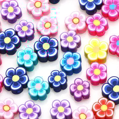 20/50db Aranyos virágos polimer szívgyöngyök polimer agyaggyöngyök távtartó gyöngyök ékszerkészítéshez barkácsolás karkötő nyaklánc kiegészítők