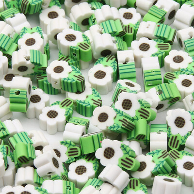 20/50db Aranyos virágos polimer szívgyöngyök polimer agyaggyöngyök távtartó gyöngyök ékszerkészítéshez barkácsolás karkötő nyaklánc kiegészítők