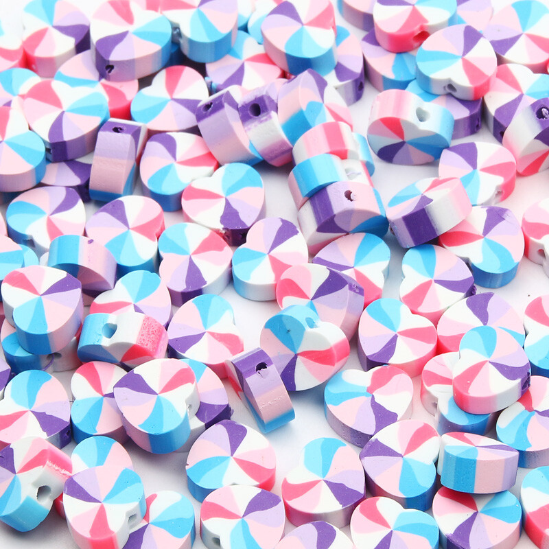 20/50db Aranyos virágos polimer szívgyöngyök polimer agyaggyöngyök távtartó gyöngyök ékszerkészítéshez barkácsolás karkötő nyaklánc kiegészítők