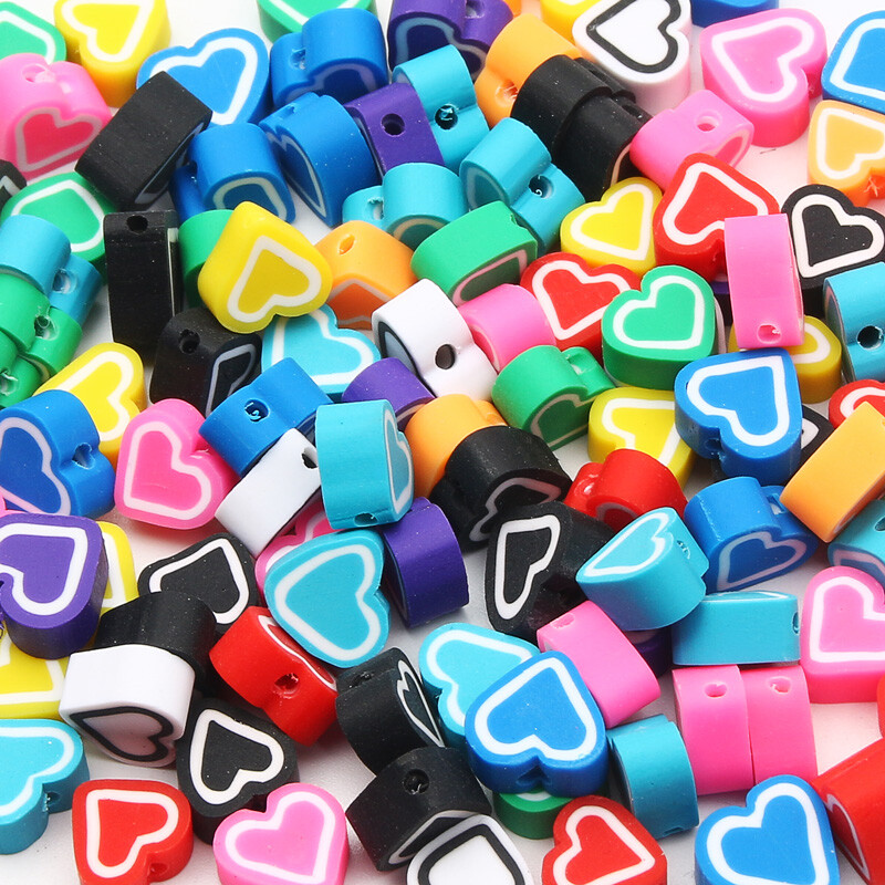 20/50db Aranyos virágos polimer szívgyöngyök polimer agyaggyöngyök távtartó gyöngyök ékszerkészítéshez barkácsolás karkötő nyaklánc kiegészítők