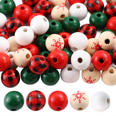50 vnt 16 mm žiemos tinklelio raštas snaigė vienspalvis tarpiklis mediniai karoliukai Kalėdų kolekcijai Vakarėlio namų dekoro priedai