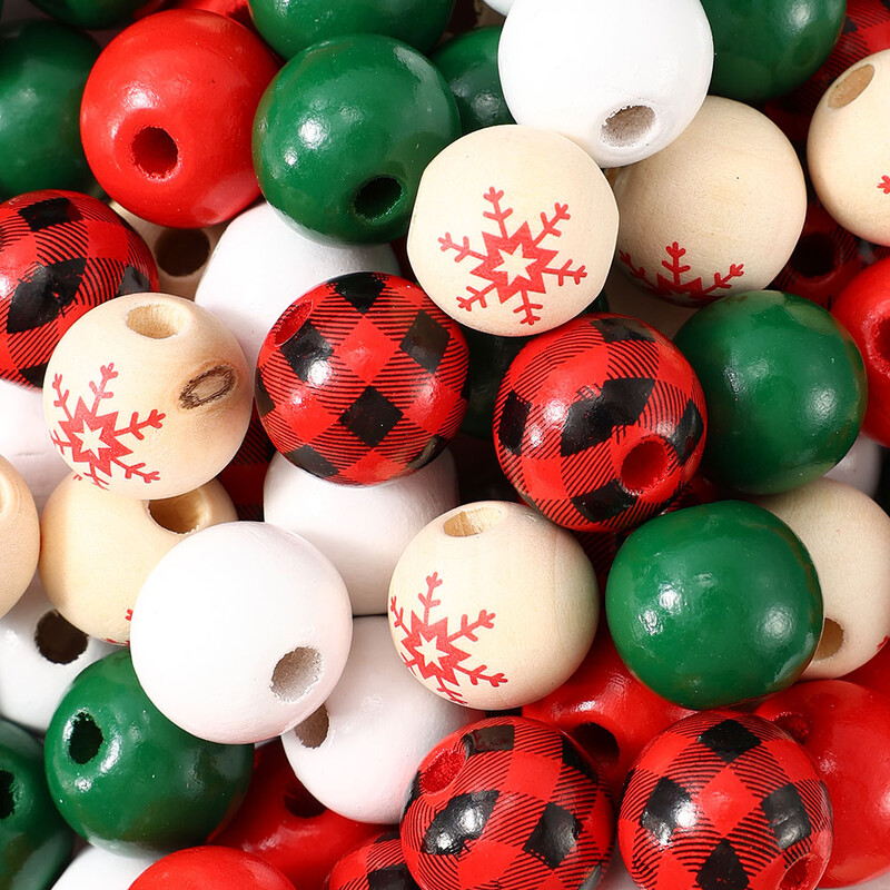 50 vnt 16 mm žiemos tinklelio raštas snaigė vienspalvis tarpiklis mediniai karoliukai Kalėdų kolekcijai Vakarėlio namų dekoro priedai
