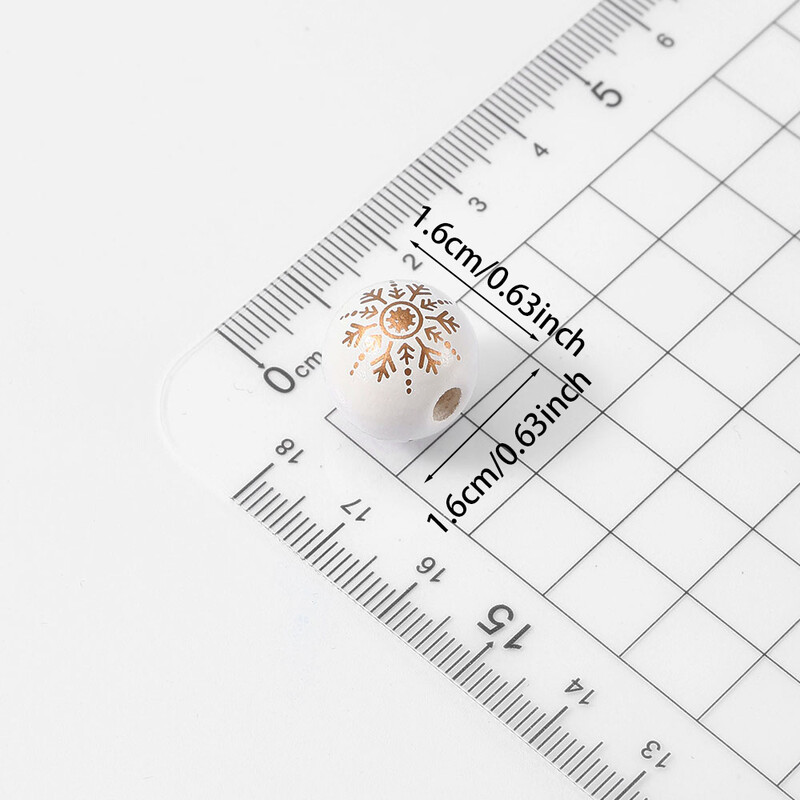 50 vnt 16 mm žiemos tinklelio raštas snaigė vienspalvis tarpiklis mediniai karoliukai Kalėdų kolekcijai Vakarėlio namų dekoro priedai