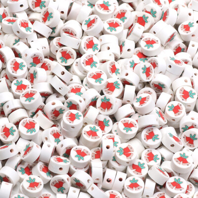 20/50/100 τμχ Νέος πολυμερής πηλός Spacer Χριστουγεννιάτικες χάντρες για κοσμήματα Κατασκευή Χριστουγεννιάτικων διακοσμήσεων Βραχιόλι κολιέ σκουλαρίκι DIY Αλυσίδα τηλεφώνου