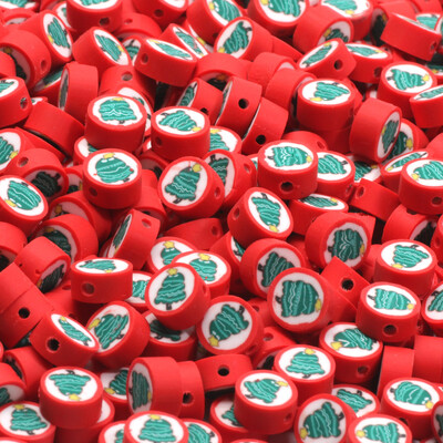 20/50/100 τμχ Νέος πολυμερής πηλός Spacer Χριστουγεννιάτικες χάντρες για κοσμήματα Κατασκευή Χριστουγεννιάτικων διακοσμήσεων Βραχιόλι κολιέ σκουλαρίκι DIY Αλυσίδα τηλεφώνου