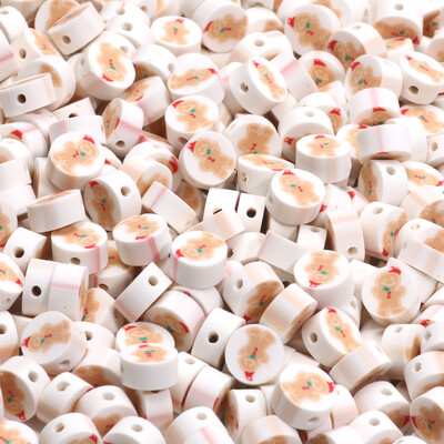 20/50/100 τμχ Νέος πολυμερής πηλός Spacer Χριστουγεννιάτικες χάντρες για κοσμήματα Κατασκευή Χριστουγεννιάτικων διακοσμήσεων Βραχιόλι κολιέ σκουλαρίκι DIY Αλυσίδα τηλεφώνου